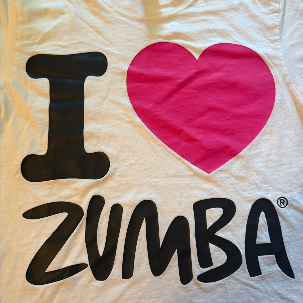 I Love Zumba White and Pink Top
